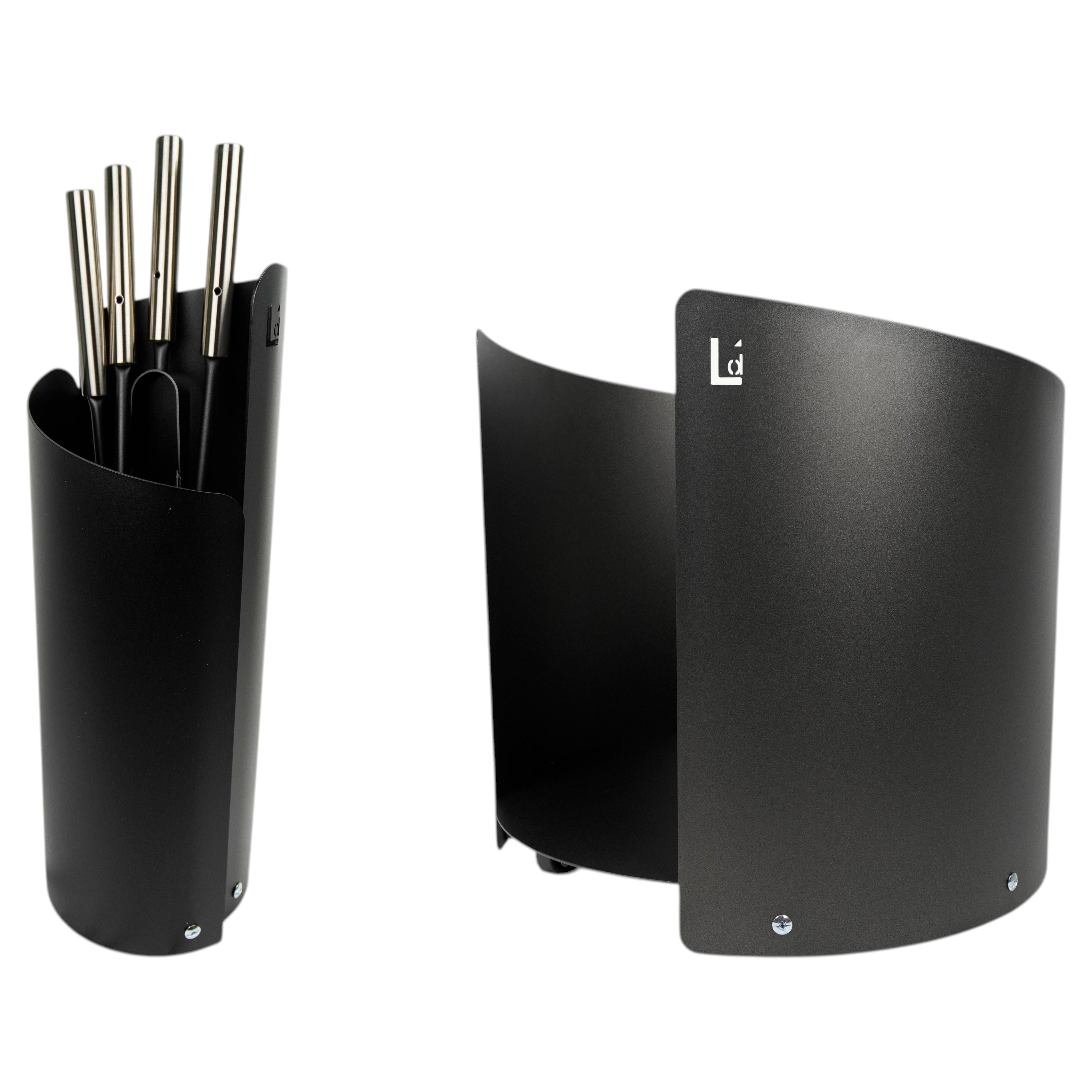 Set d'accessoires de cheminée italien moderne en acier ARCAD by LIMAC Design en vente