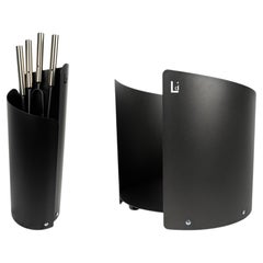 Modern Italian Steel Fireplace Accessories Set ARCAD by LIMAC Design