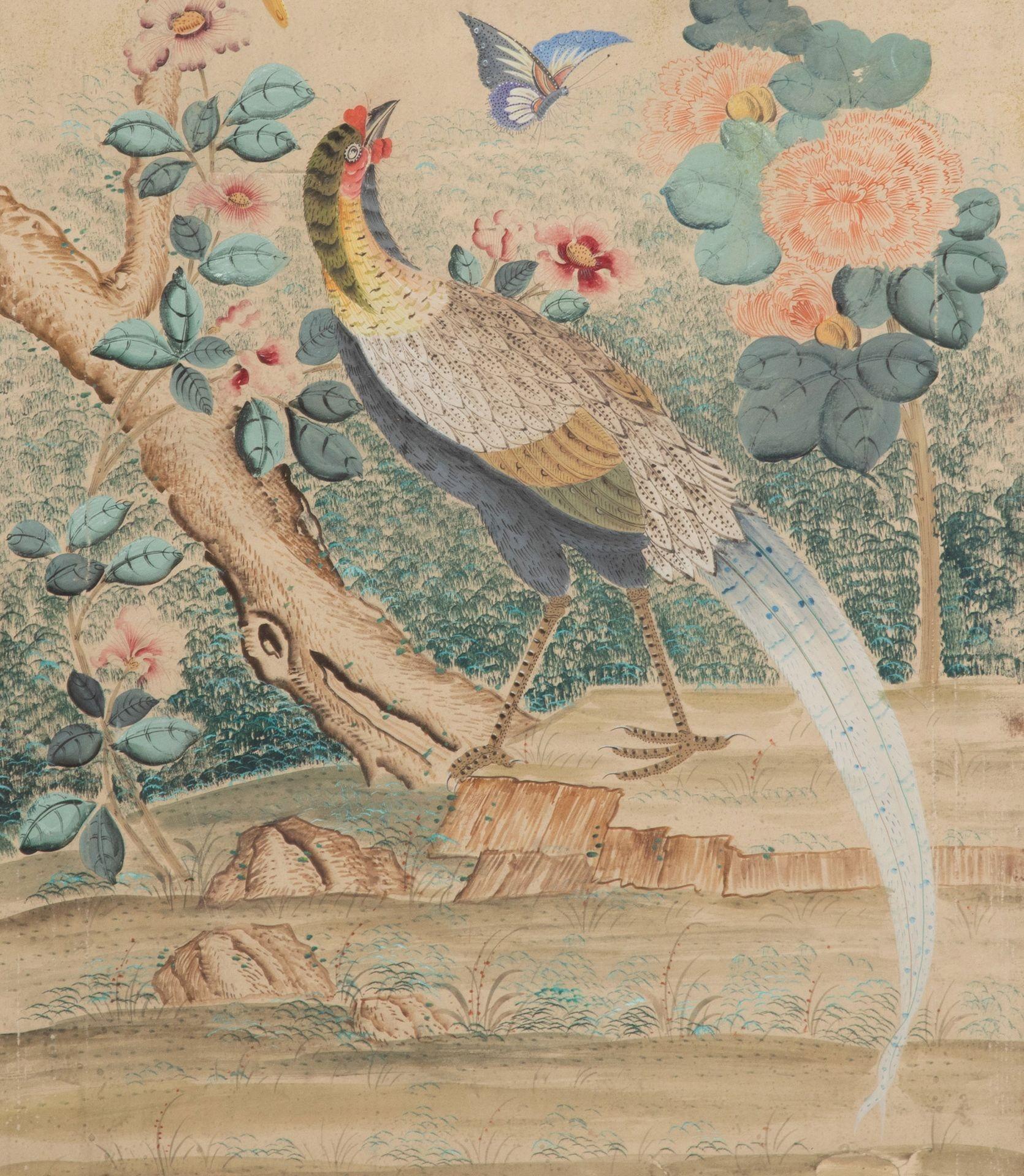 Set of Five 18th Century Chinoiserie Style Framed Wallpaper Panels For Sale 5