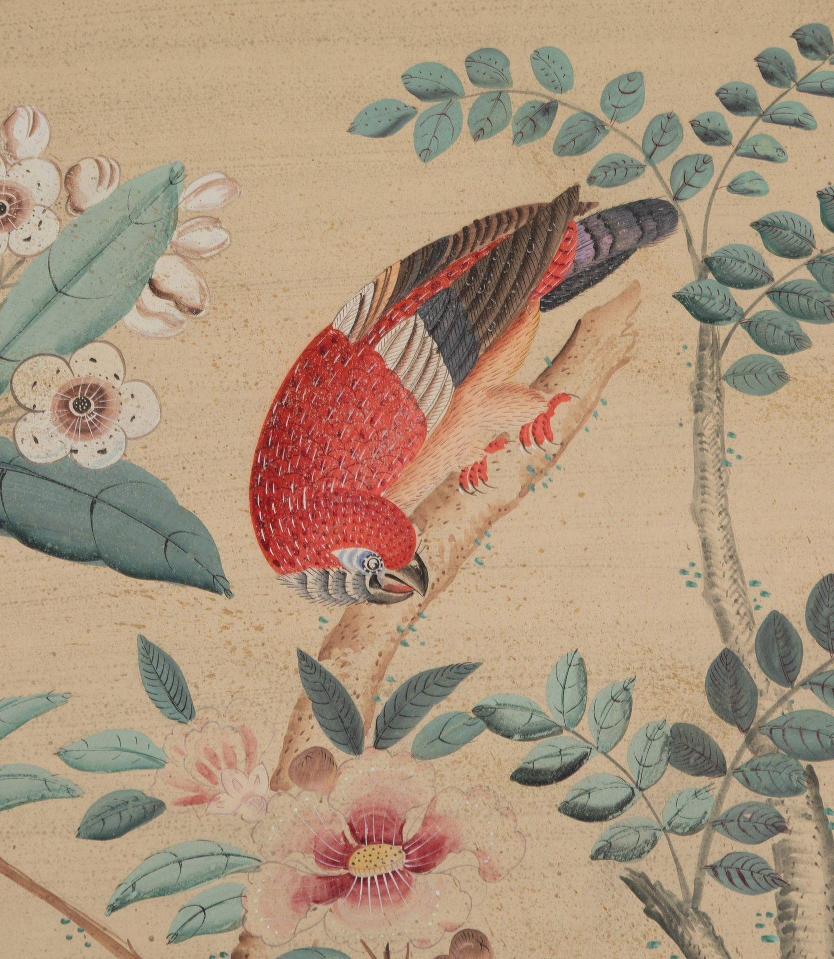 Set of Five 18th Century Chinoiserie Style Framed Wallpaper Panels For Sale 6