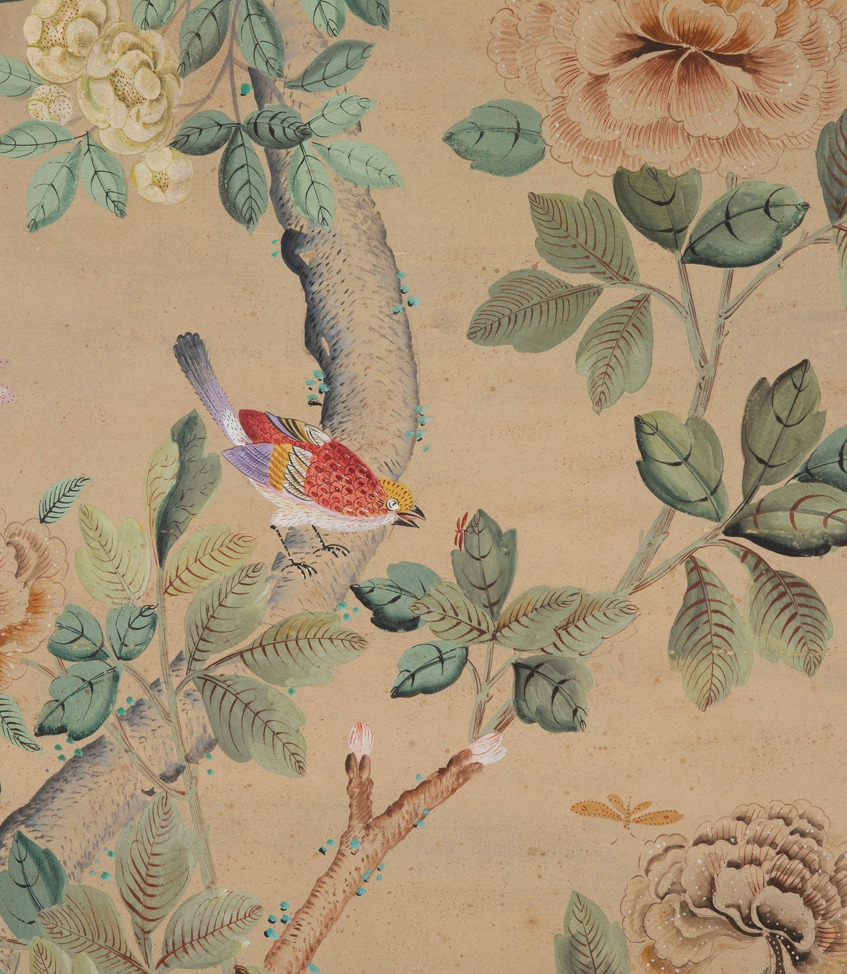 Set of Five 18th Century Chinoiserie Style Framed Wallpaper Panels For Sale 8