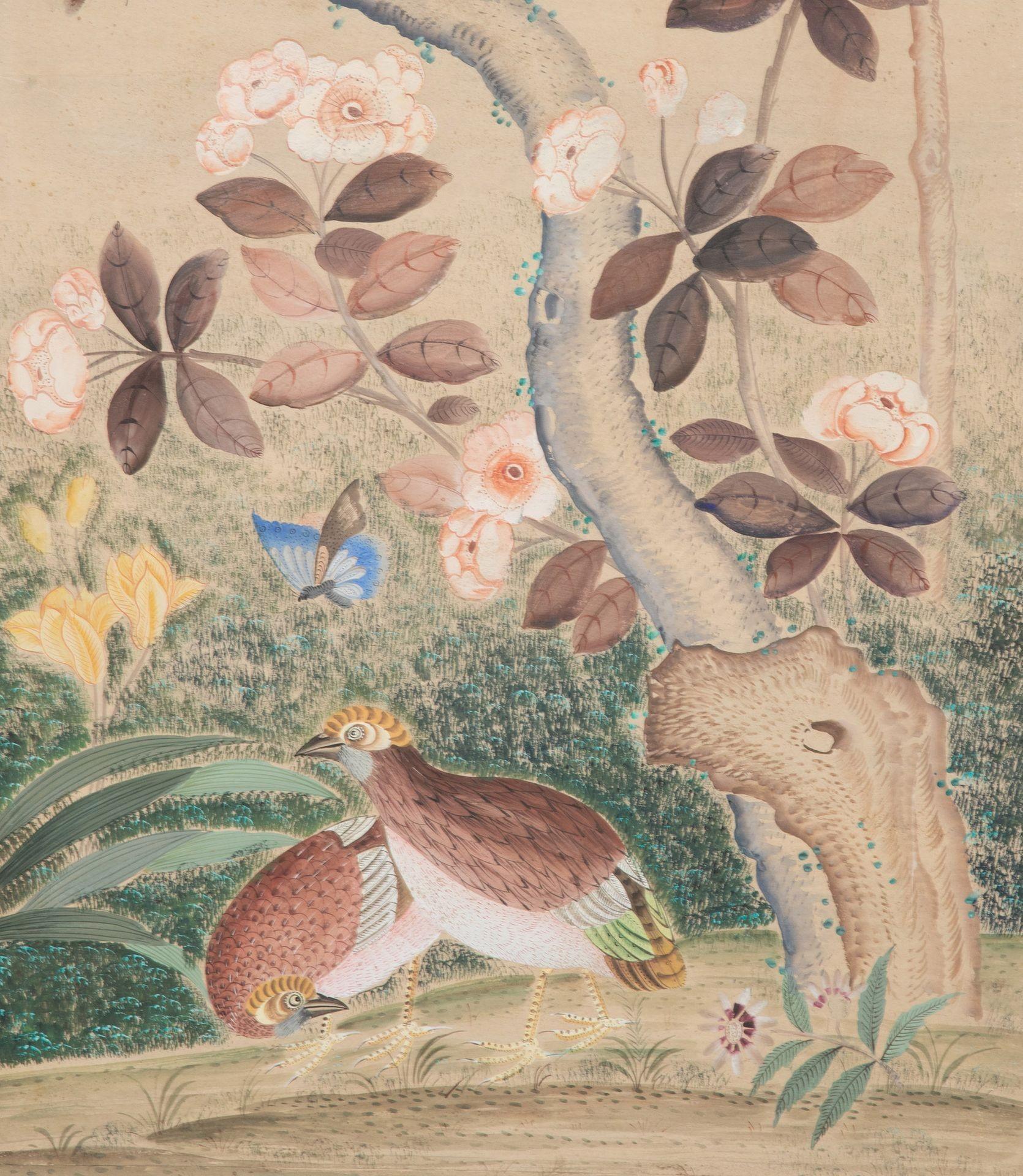 Set of Five 18th Century Chinoiserie Style Framed Wallpaper Panels For Sale 11