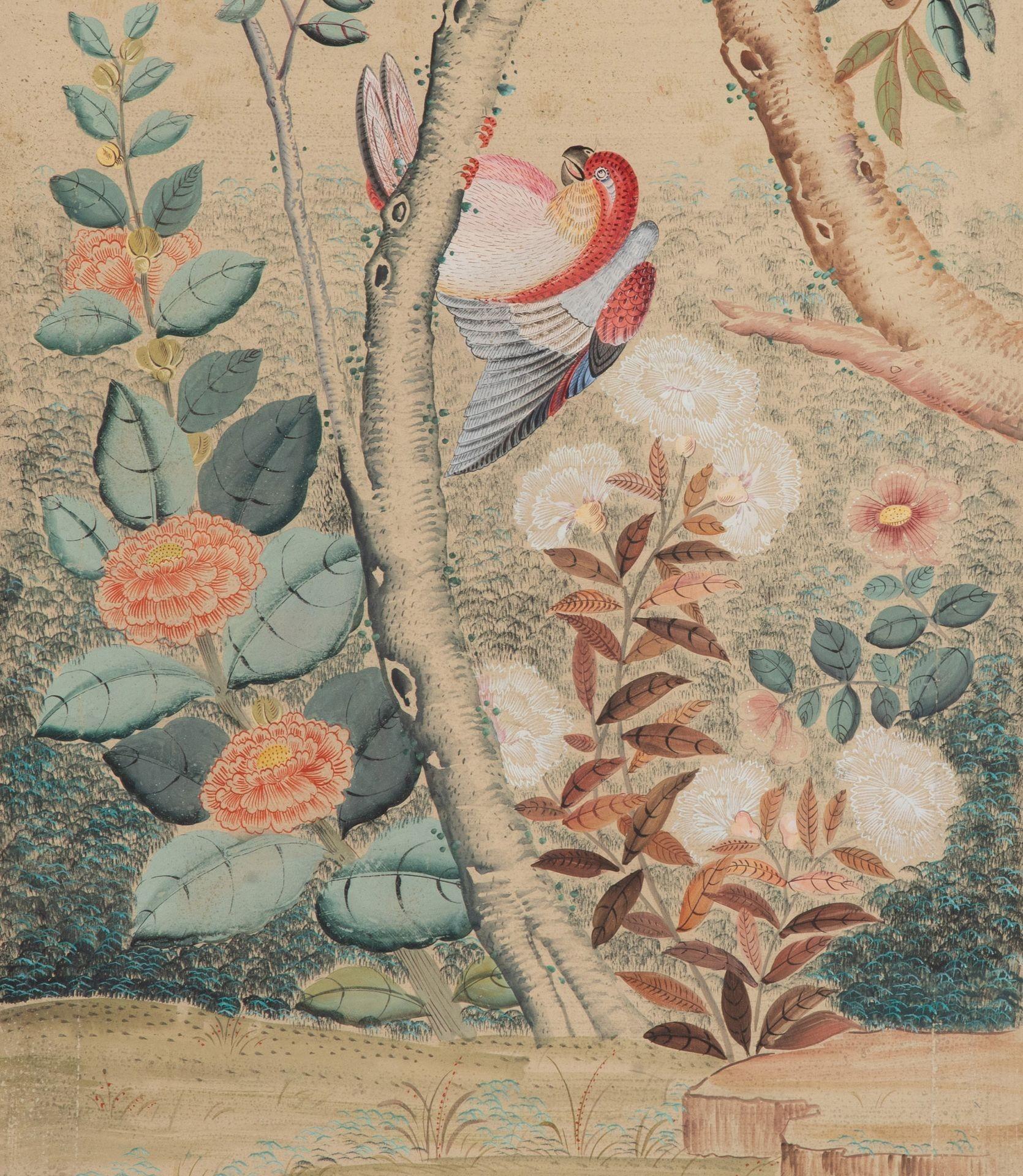 Set of Five 18th Century Chinoiserie Style Framed Wallpaper Panels For Sale 12