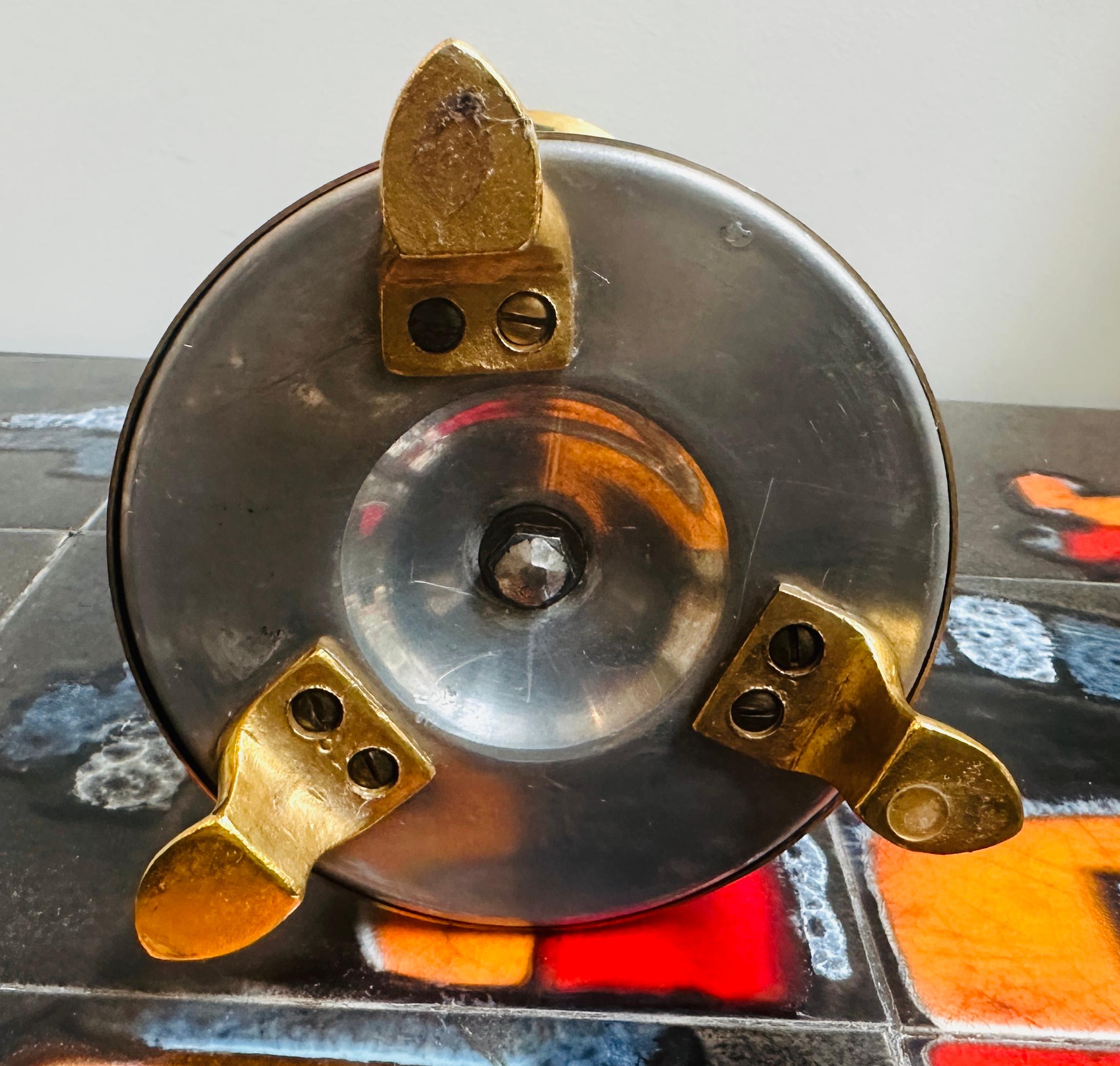 Set of Five 1950s German Brutalist Gold Chromed Metal Church Candleholders For Sale 9