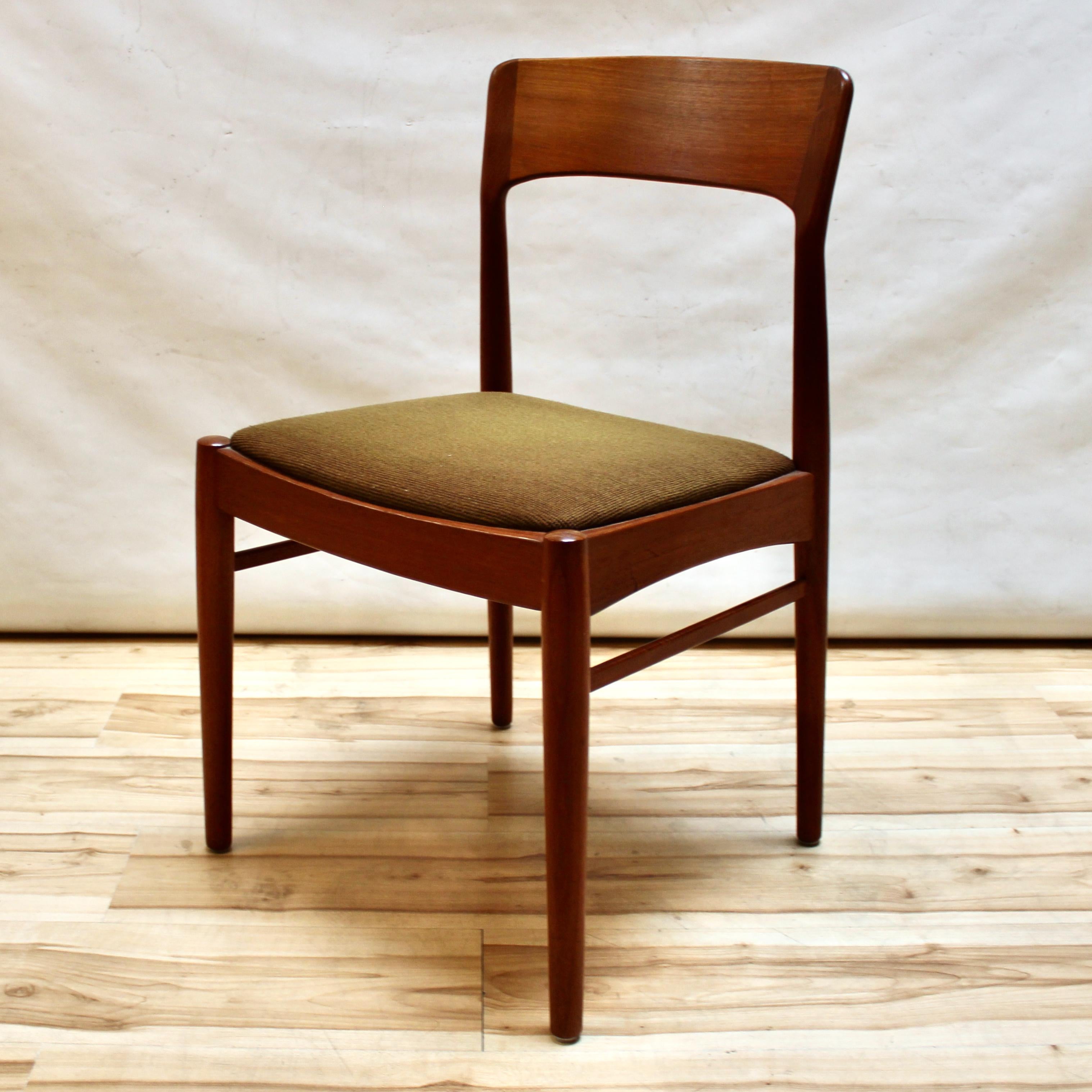 Upholstery Set of Five 1960s Henning Kjaernulf Teak Dining Chairs