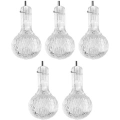 Set of Five 1960s Italian Glass Pendants