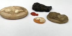Set of Five 19th Century Cameos with Classical Antique-Style Profiles
