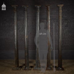 Set of Five 19th Century Industrial Cast Iron Columns, Pillars, Stanchions