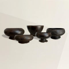 Set of Five 19th Century Tibetan Buddhist Alms Bowls