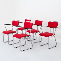 Satz von fünf Gispen-Sesseln 214 von Christoffel Hoffman für BPM, Niederländisch, 1935