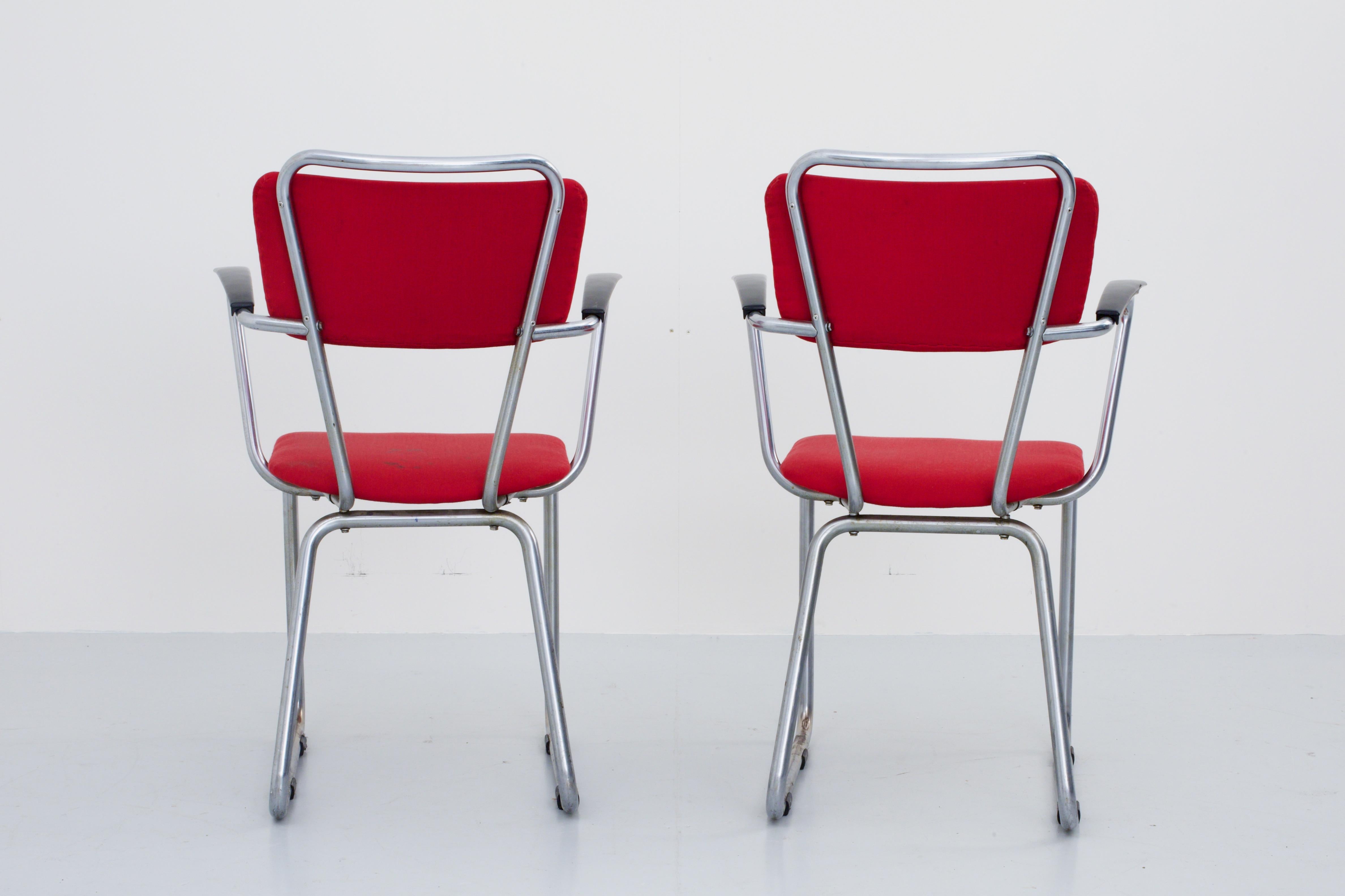 Fabric Set of Five ‘214’ Gispen Armchairs by Christoffel Hoffman for BPM, Dutch, 1935 For Sale