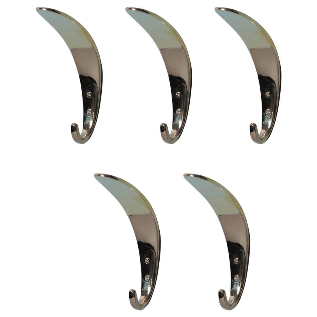 Set of Five #4327 Wall Hooks by Carl Auböck