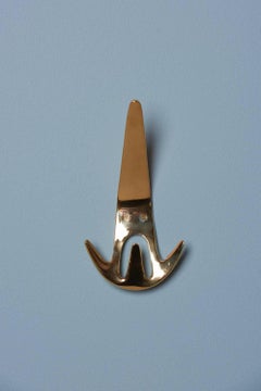 Set of Five #4903 Brass Wall Hooks, Mid-Century Modern, Austria