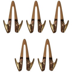 Set of Five #4994 Wall Hooks by Carl Auböck