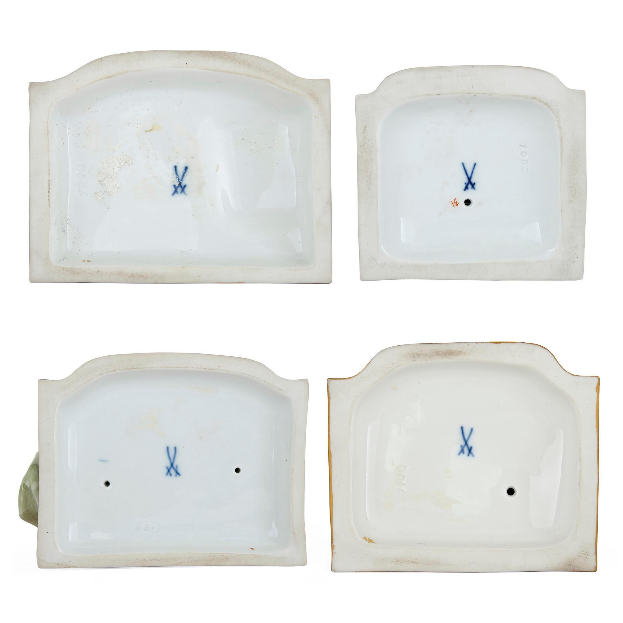 Set of Five Allegorical Porcelain Sculptures by Meissen For Sale 4