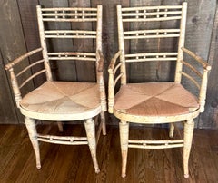 Set of Five American Blonde Turned Wood Chairs