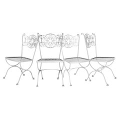 Rare Woodard Andalusian Iron Patio Chairs set of 4