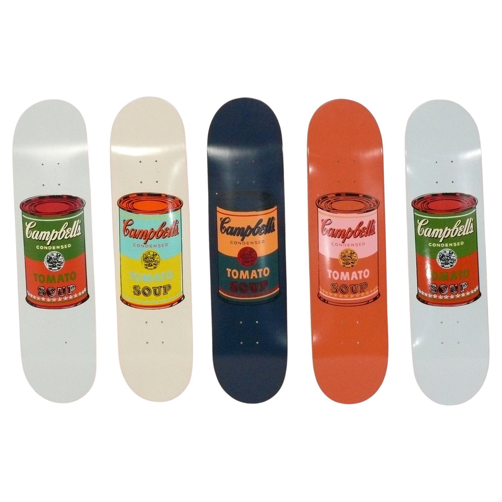 Juego de cinco mazos de monopatín Andy Warhol 31,75" x 8" Arte pop moderno de mediados de siglo en venta