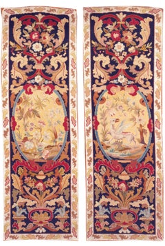 Set of Five Antique French Needlepoint Panels, circa 1880  1'3 X 3'10