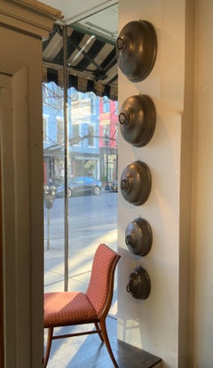 Set of Five Antique Graduated English Pewter Meat Domes