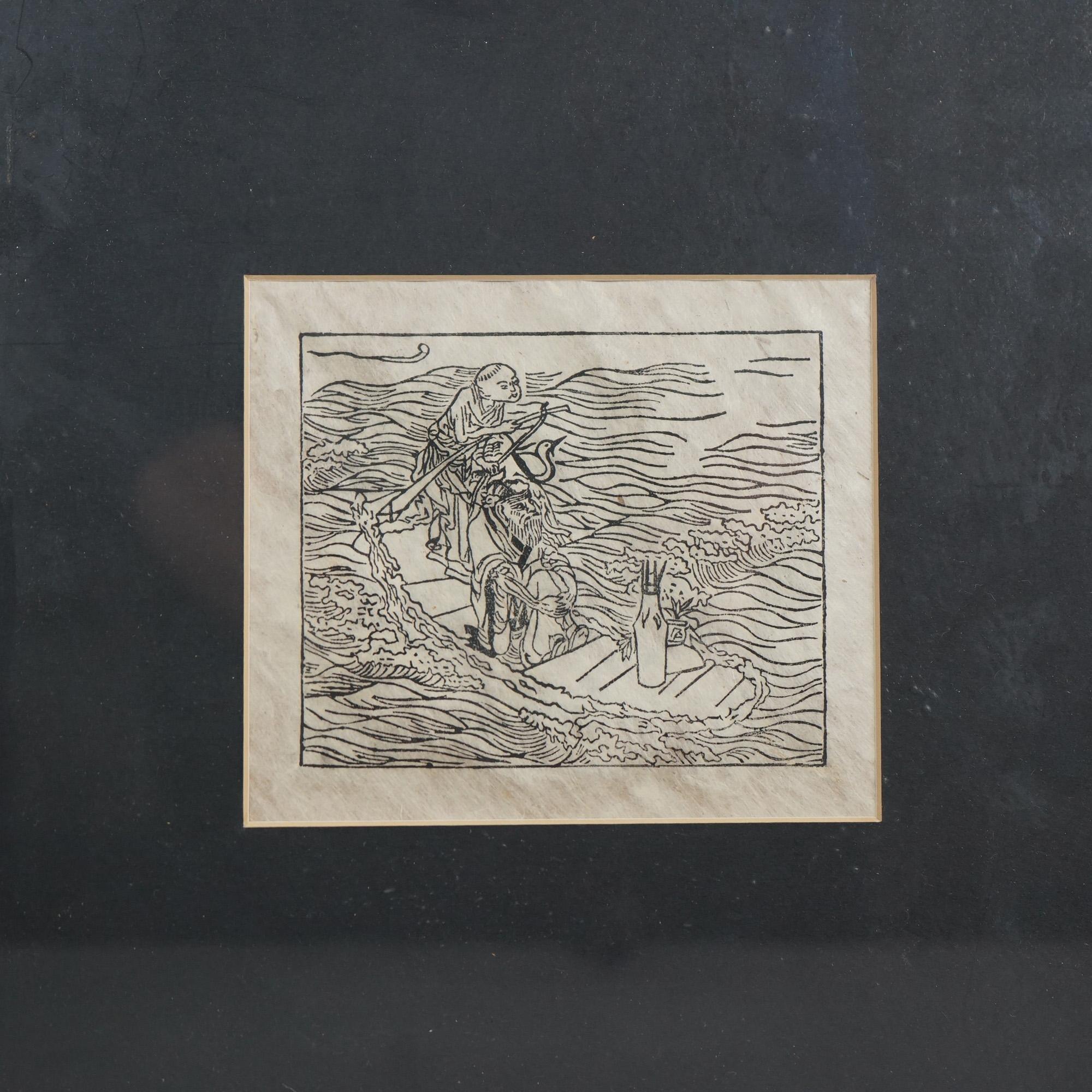 Set of Five Antique Japanese Woodblock Prints C1920 6