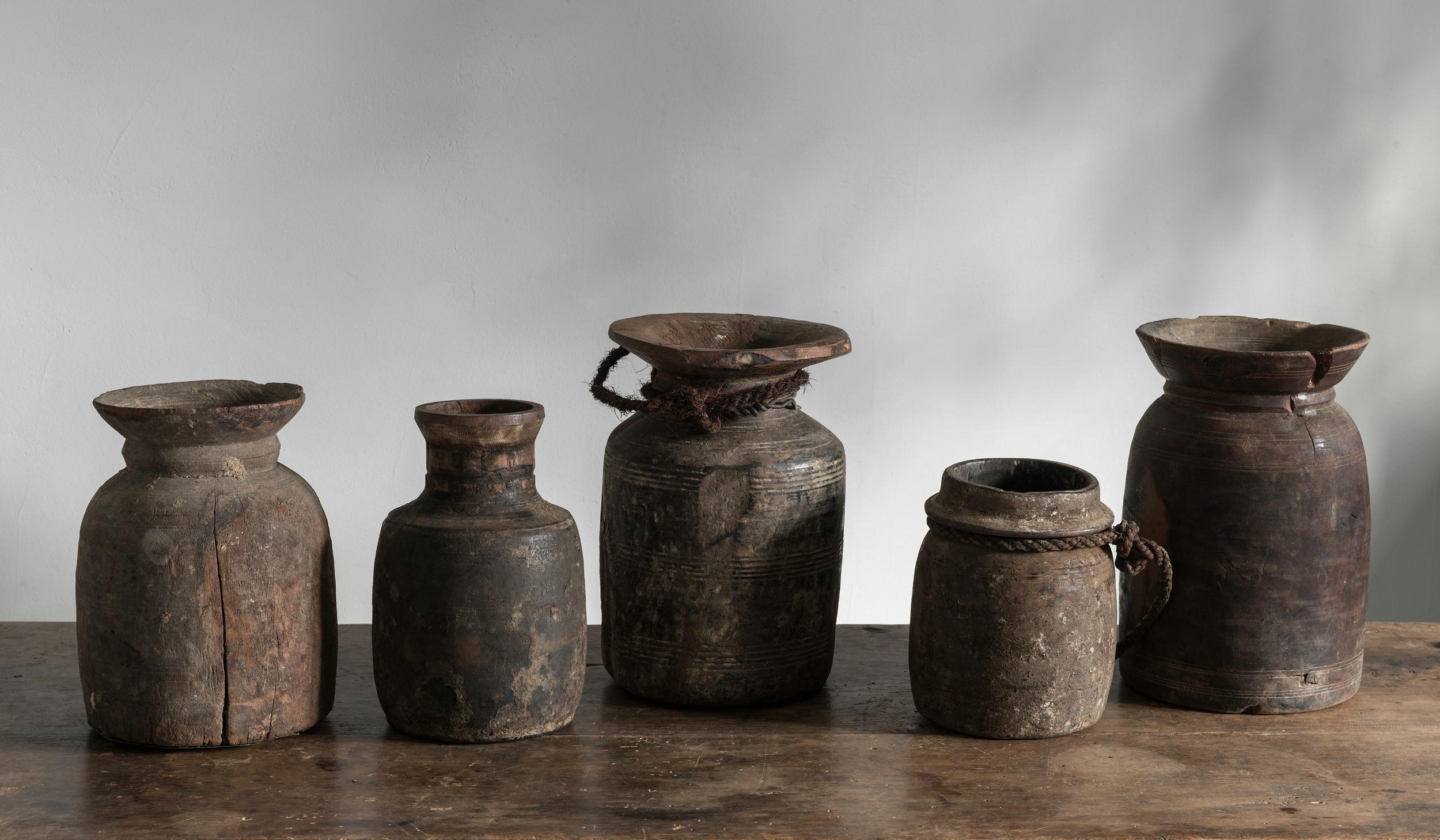 19th Century Set Of Five Antique Jars For Sale
