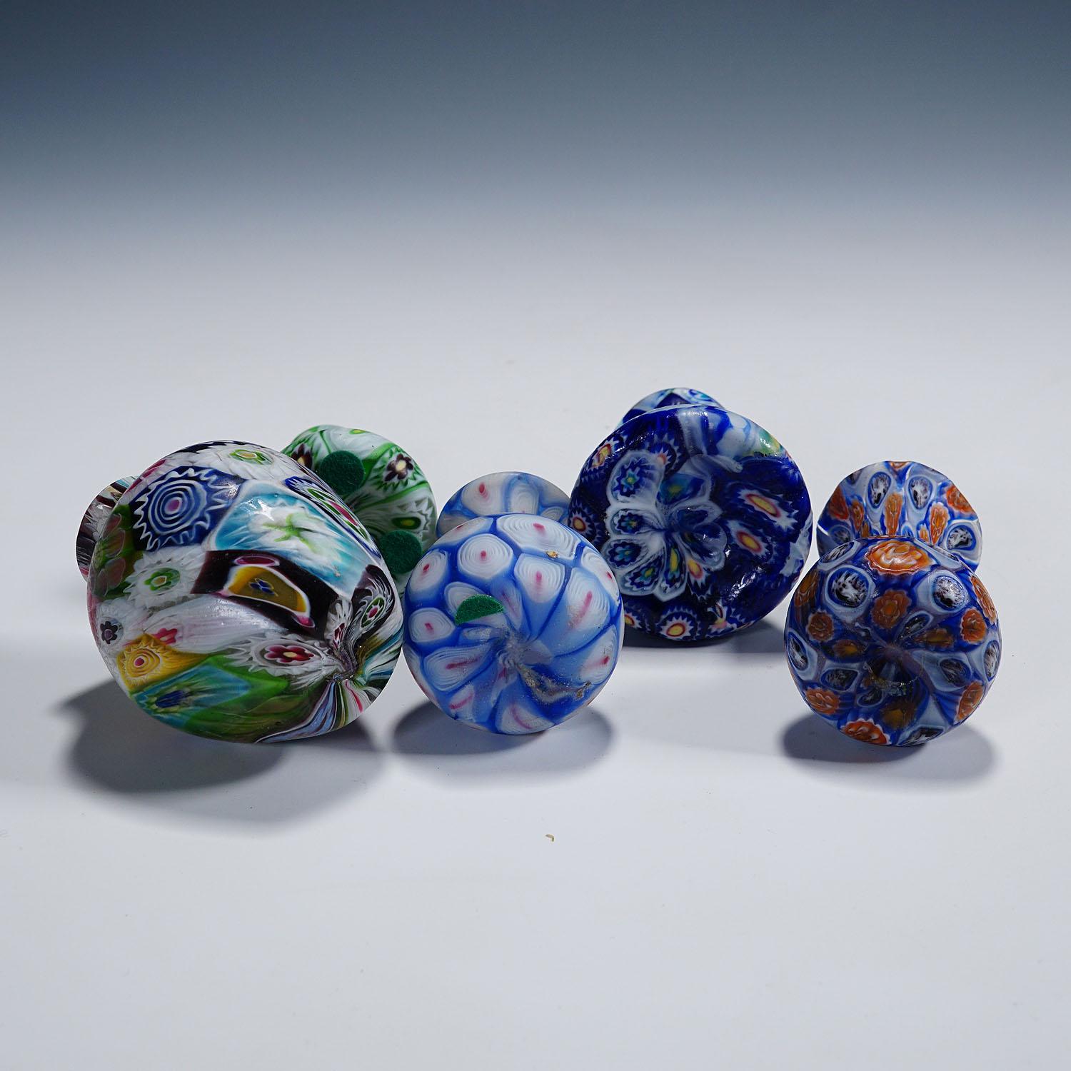 Set of Five Antique Murrine Vases by Fratelli Toso, Murano For Sale 1