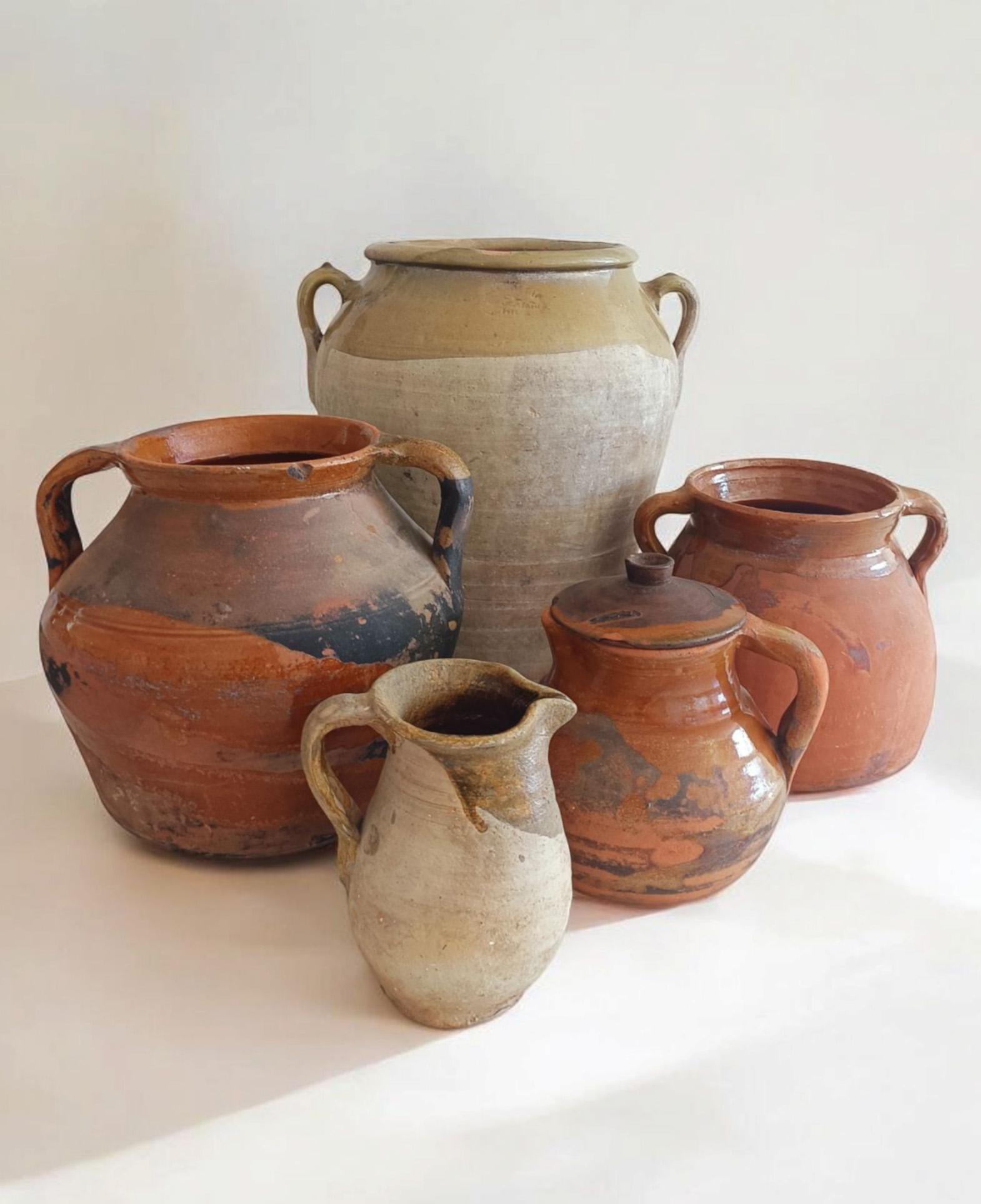 Antico set di 5 pezzi di ceramica rustica spagnola, fine XIX-inizio XX secolo. in vendita 2