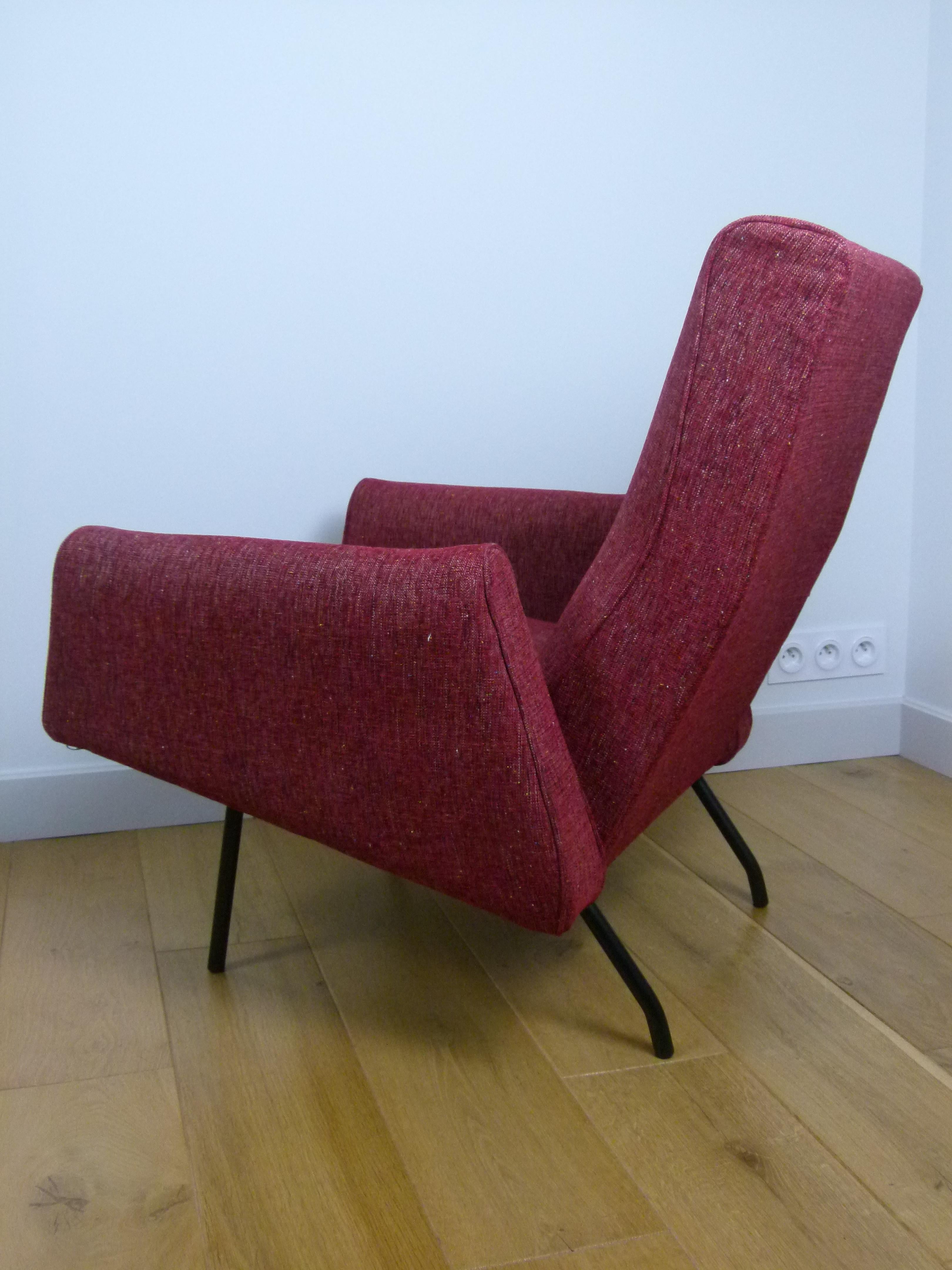 French Set of Five Armchairs Forming Lounge by L.Paolozzi, 1955-1960s