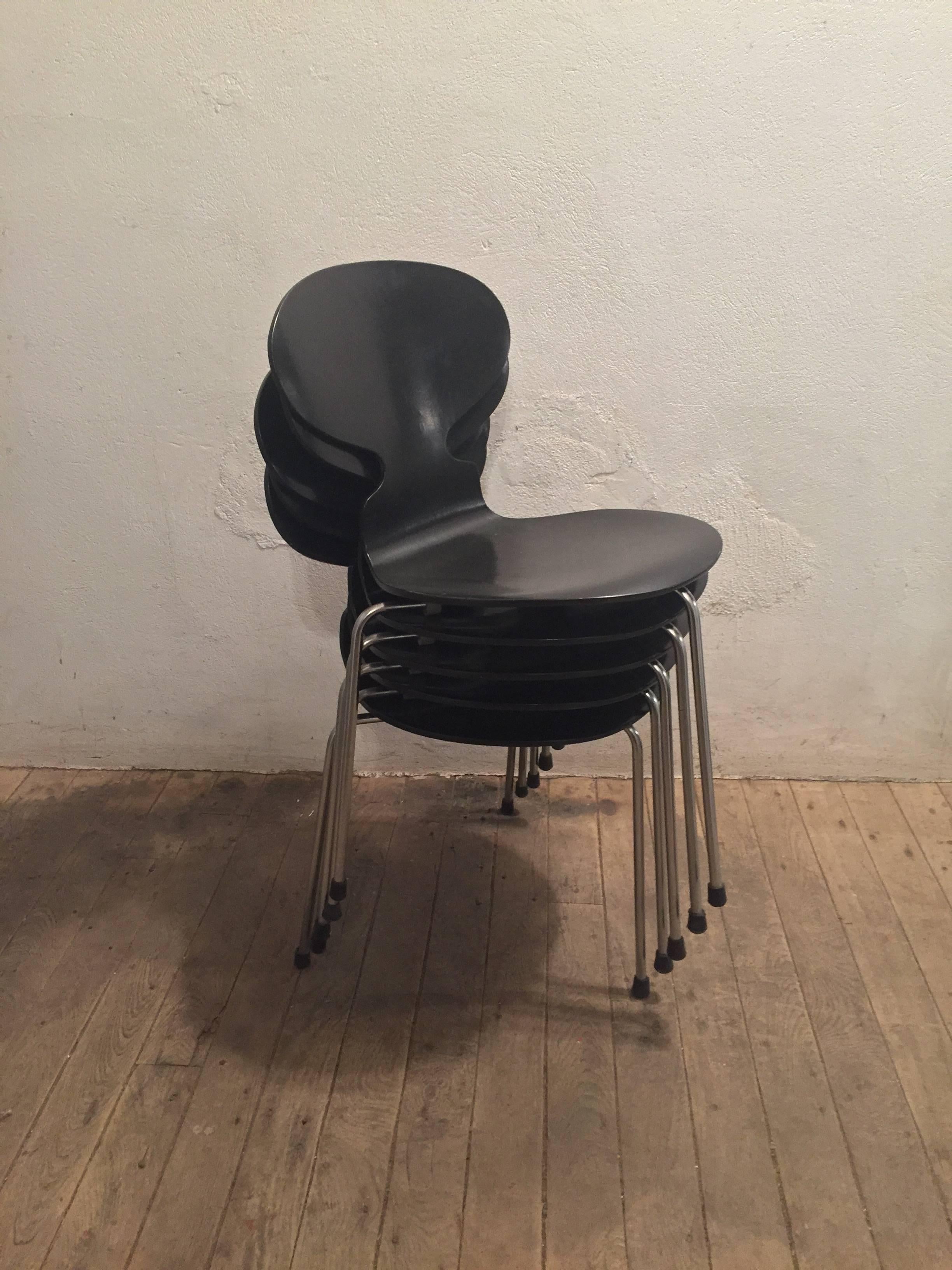 Set of Five Arne Jacobsen for Fritz Hansen 3100 Ant Chairs 3
