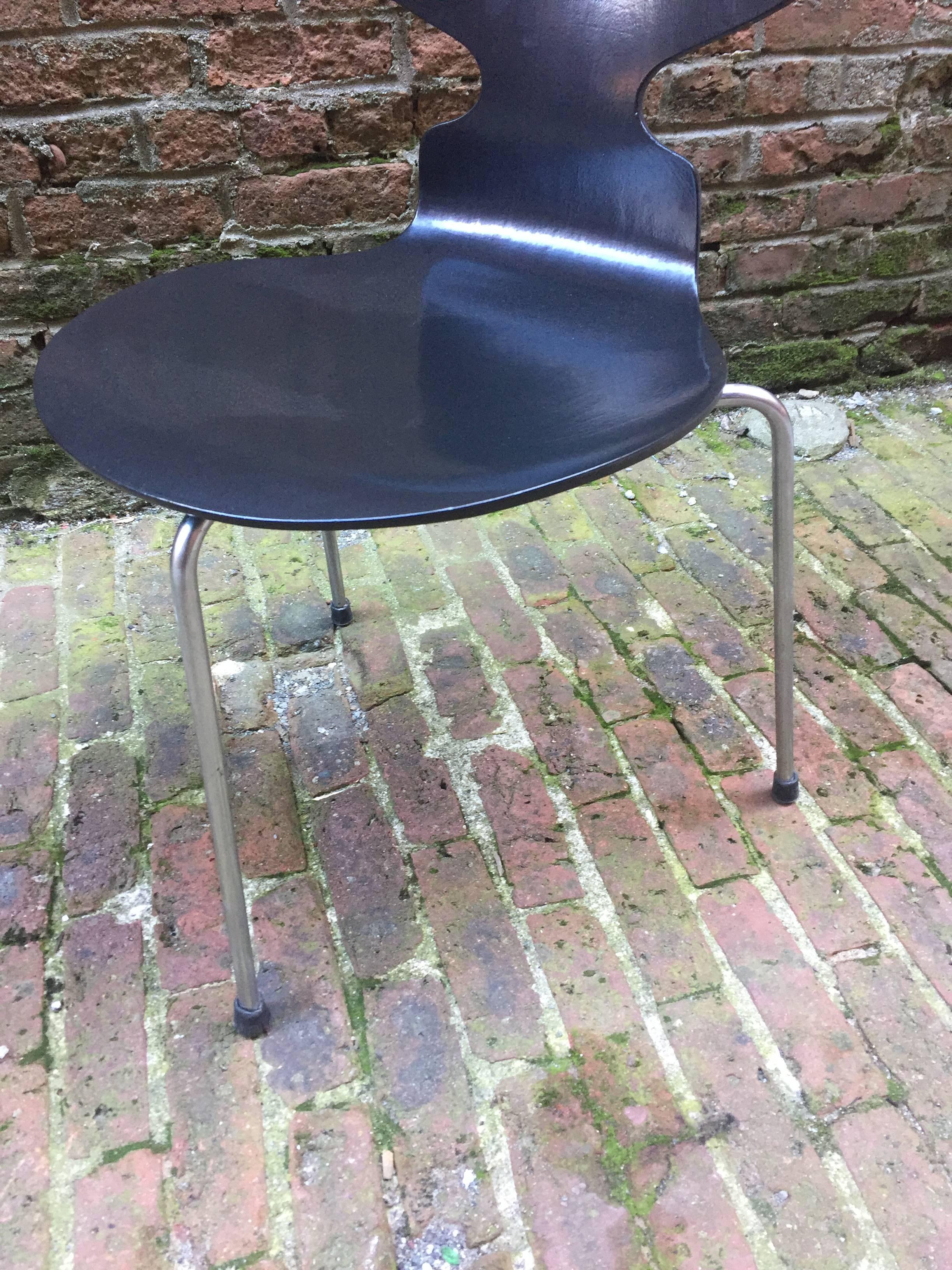 Steel Set of Five Arne Jacobsen for Fritz Hansen 3100 Ant Chairs