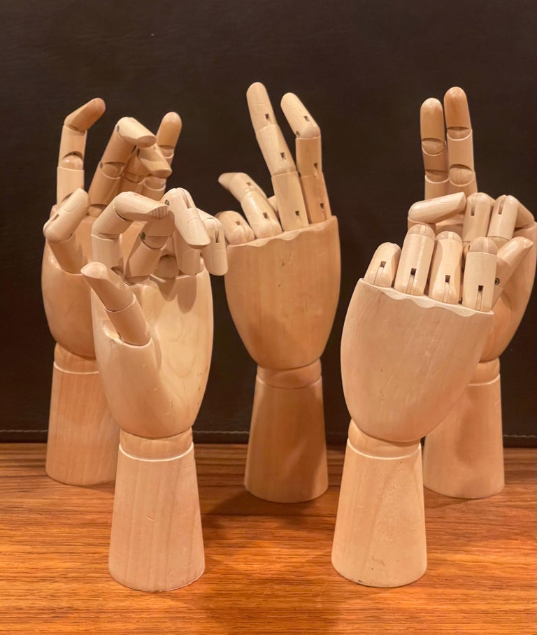Set of Five Articulating Hands For Sale at 1stDibs