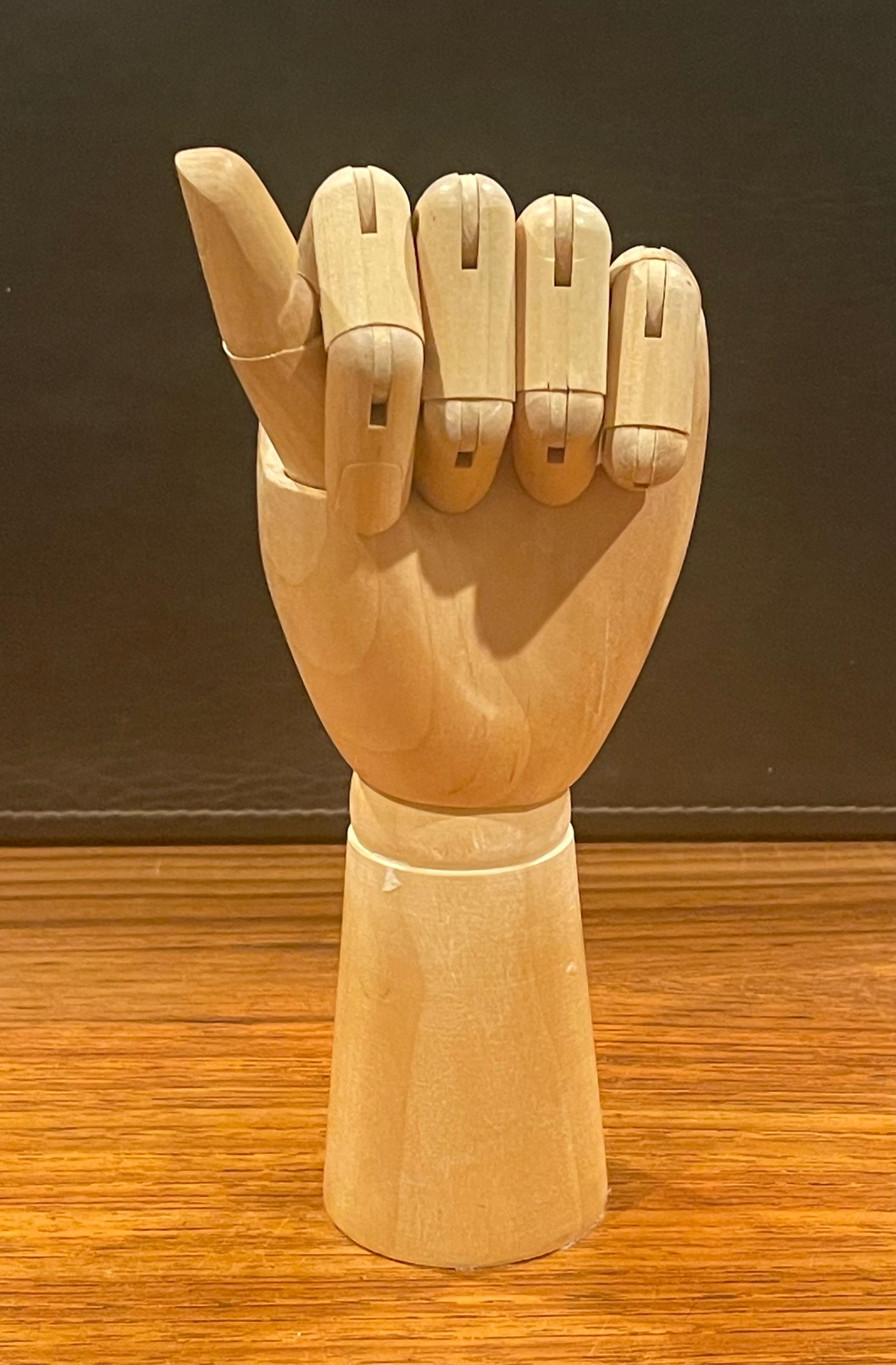 Oak Set of Five Articulating Hands For Sale