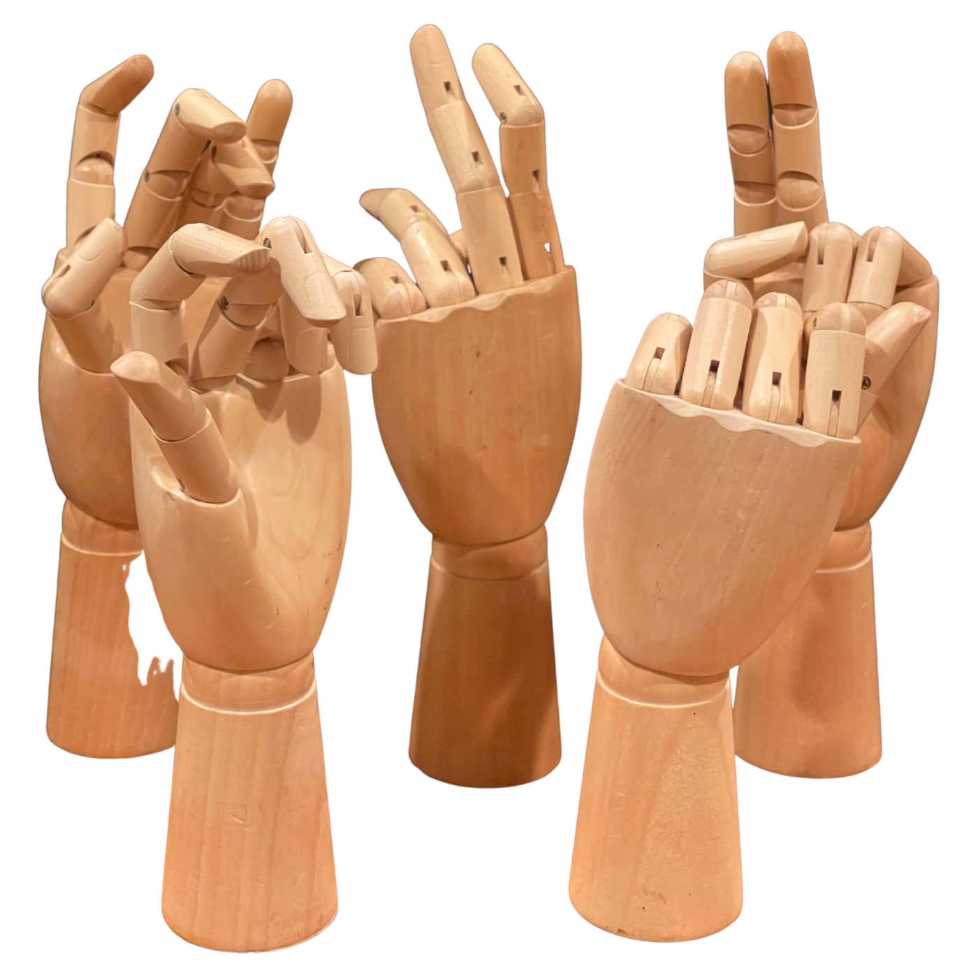 Set of Five Articulating Hands For Sale at 1stDibs | hand model for artists
