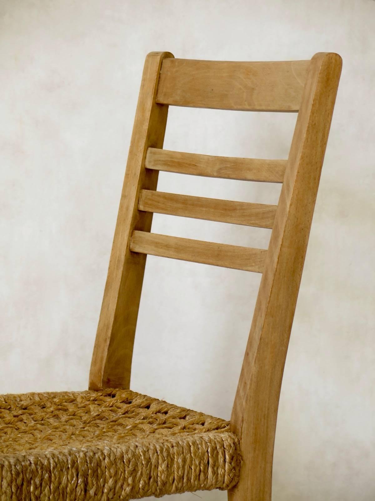 20th Century Set of Five Audoux-Minet Attributed Chairs, France, circa 1950s