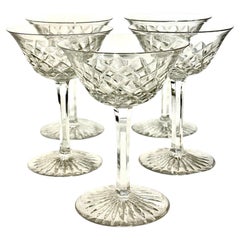 Set of Five Baccarat "Burgos" Crystal Champagne Coupes or Glasses