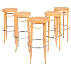 Set of Five Bar Stools Designed by Thonet, 1980s