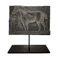 Set of Five Belgian Farm Animal Print Blocks on Custom Mounts