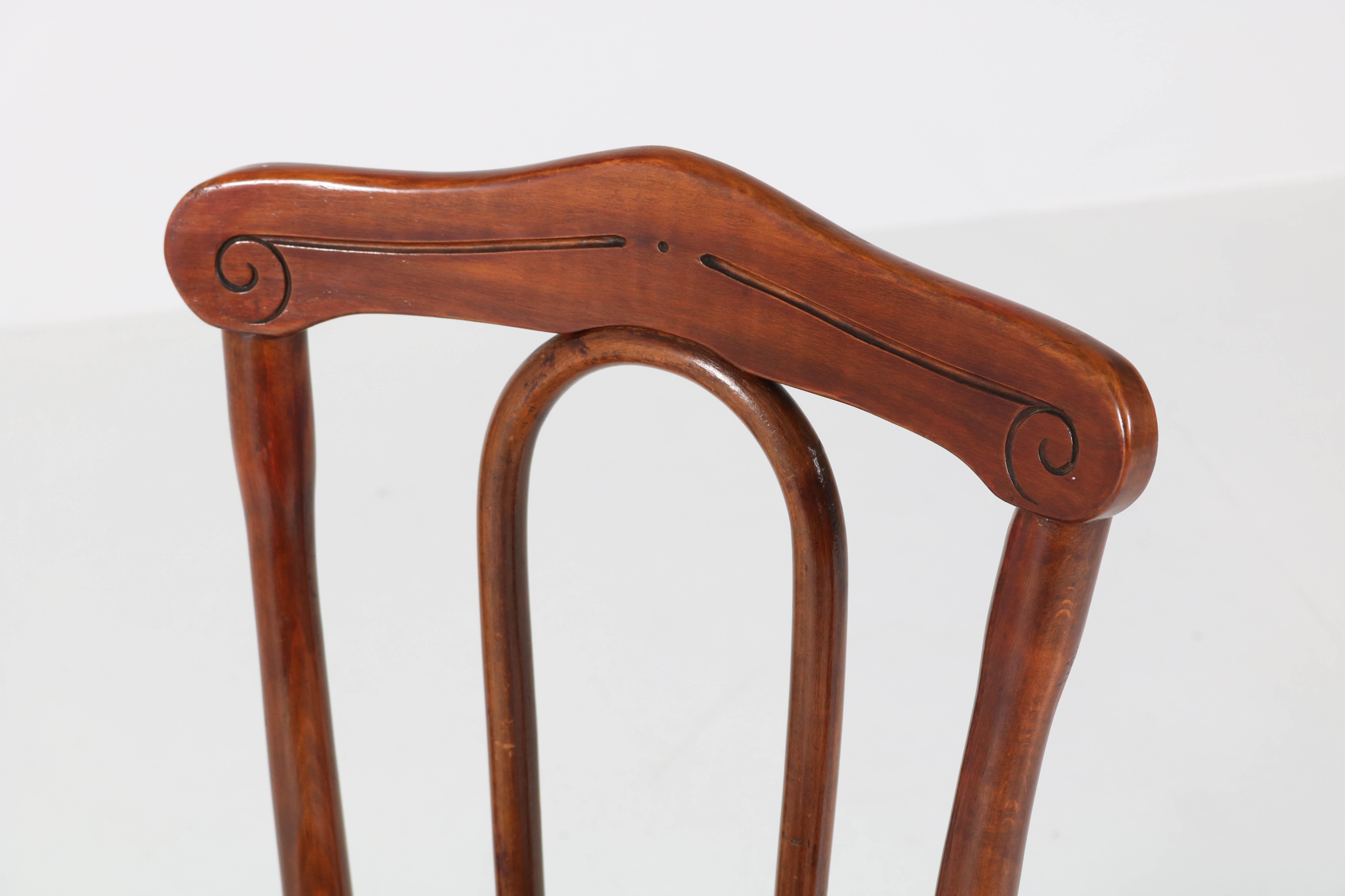 Art Nouveau Set of Five Bentwood Chairs by Jacob & Josef Kohn Wien Austria, 1890s