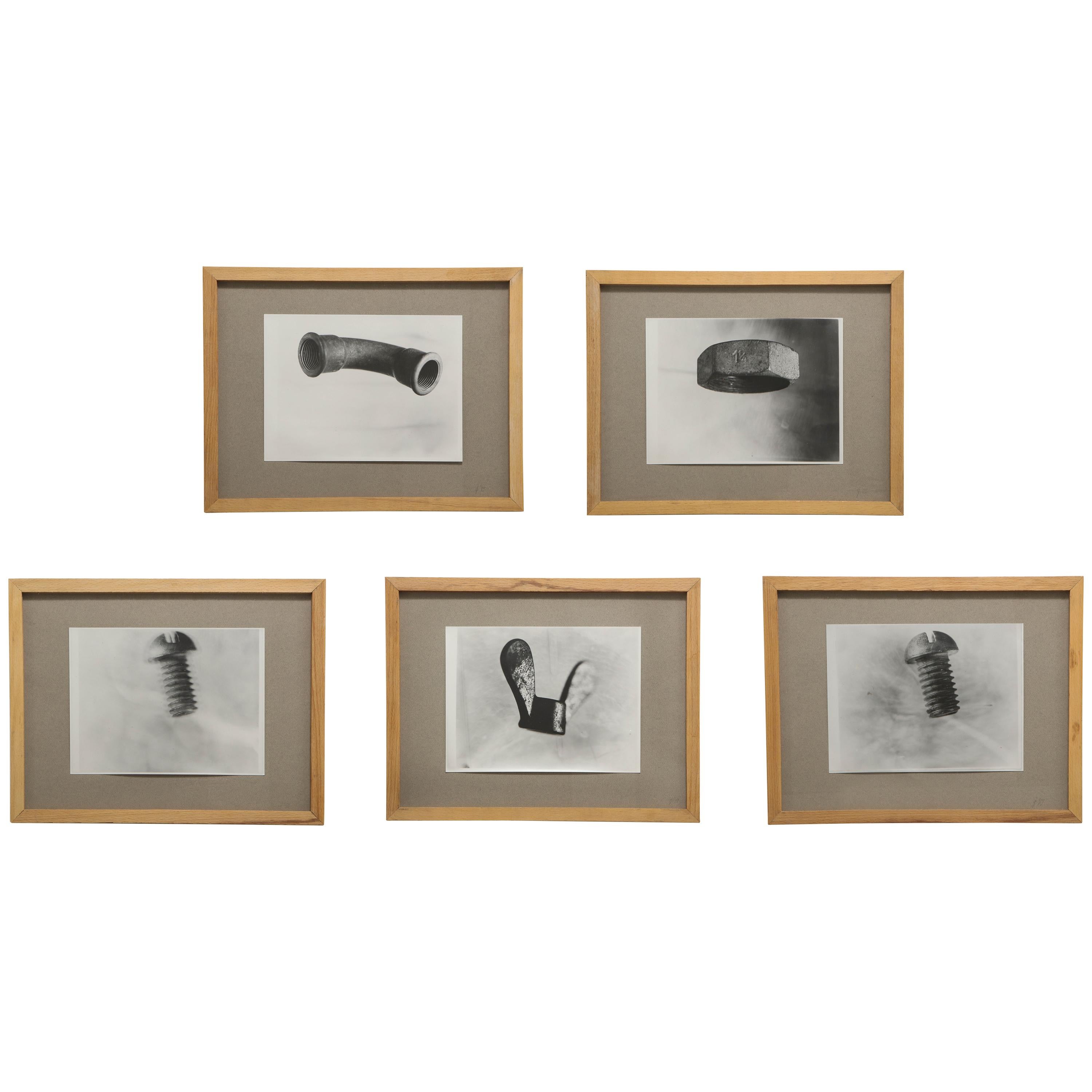 Set of Five Black and White Photo Studies, Dutch, Signed