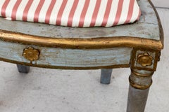 Set of Five Blue and Gold Painted Shield Back Side Chairs