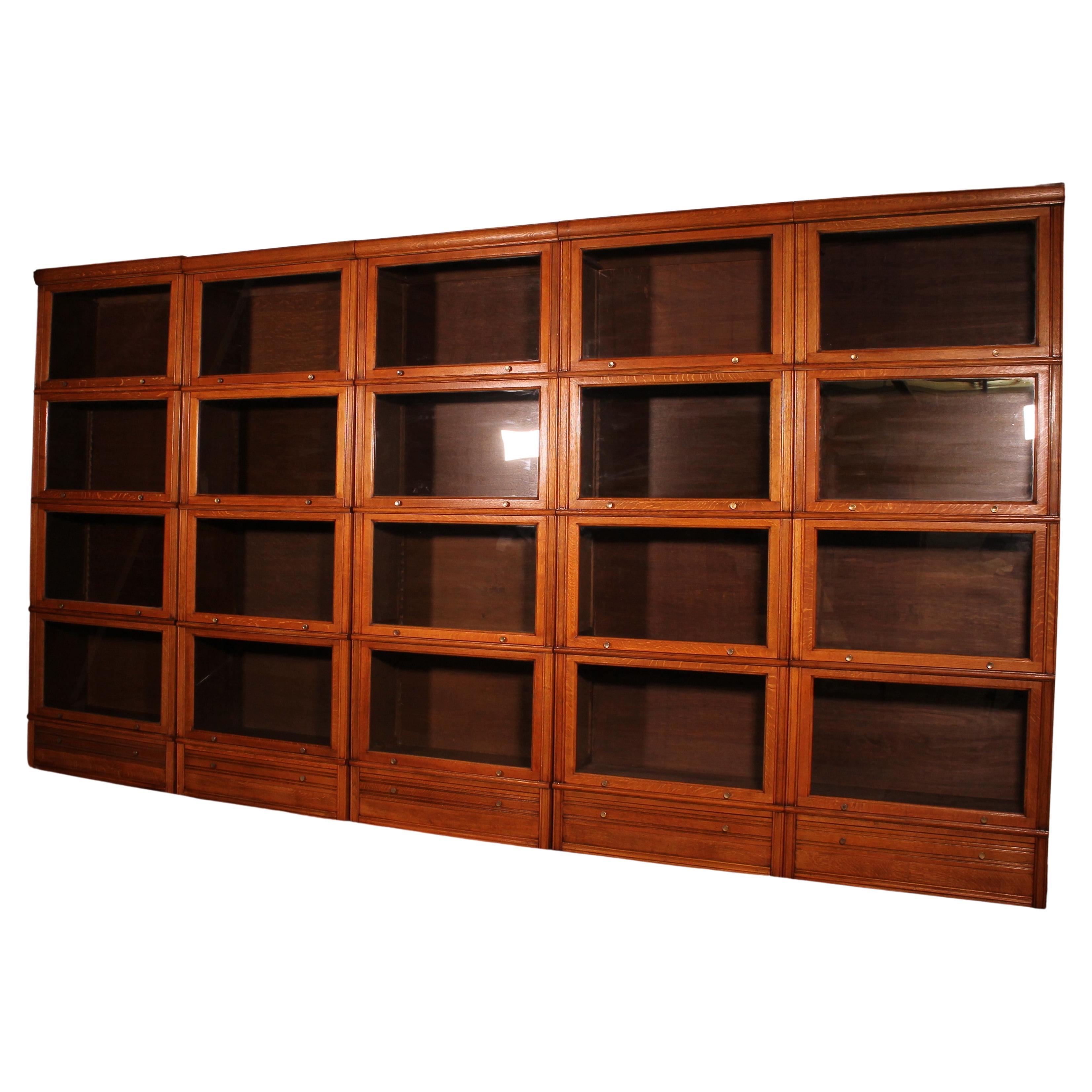 Set Of Five Bookcases Called Stacking Bookcase In Light Oak