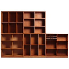 Set of Five Bookcases in Oak by Mogens Koch, Danish Design, Midcentury, 1950s