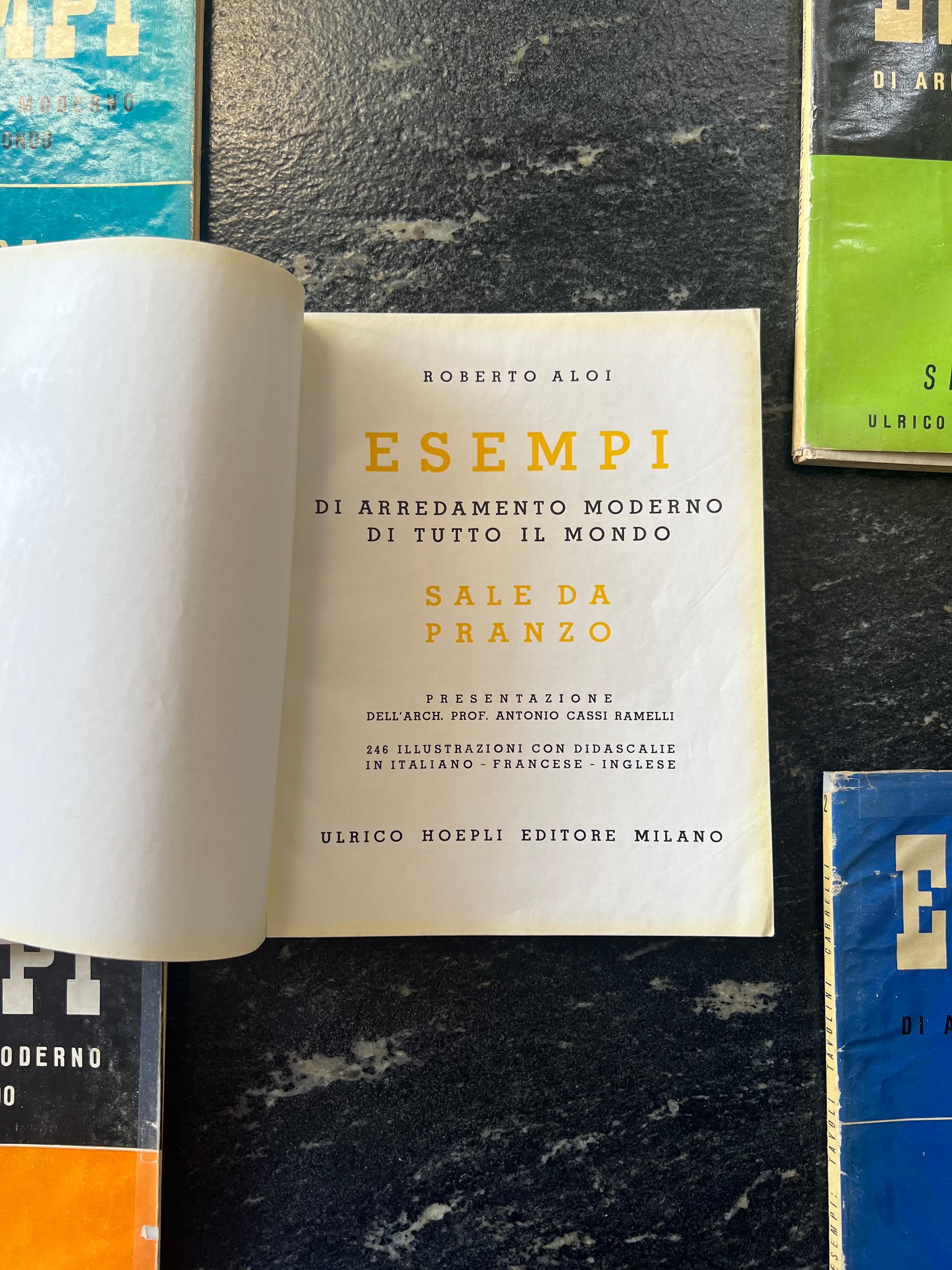 Satz von fünf Büchern, ¨Di Arredamento Moderno di Tutto il Mondo¨von Roberto Aloi (Italienisch) im Angebot