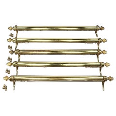 Vintage Set of Five Brass Curtain Rails Removed from Downing Street