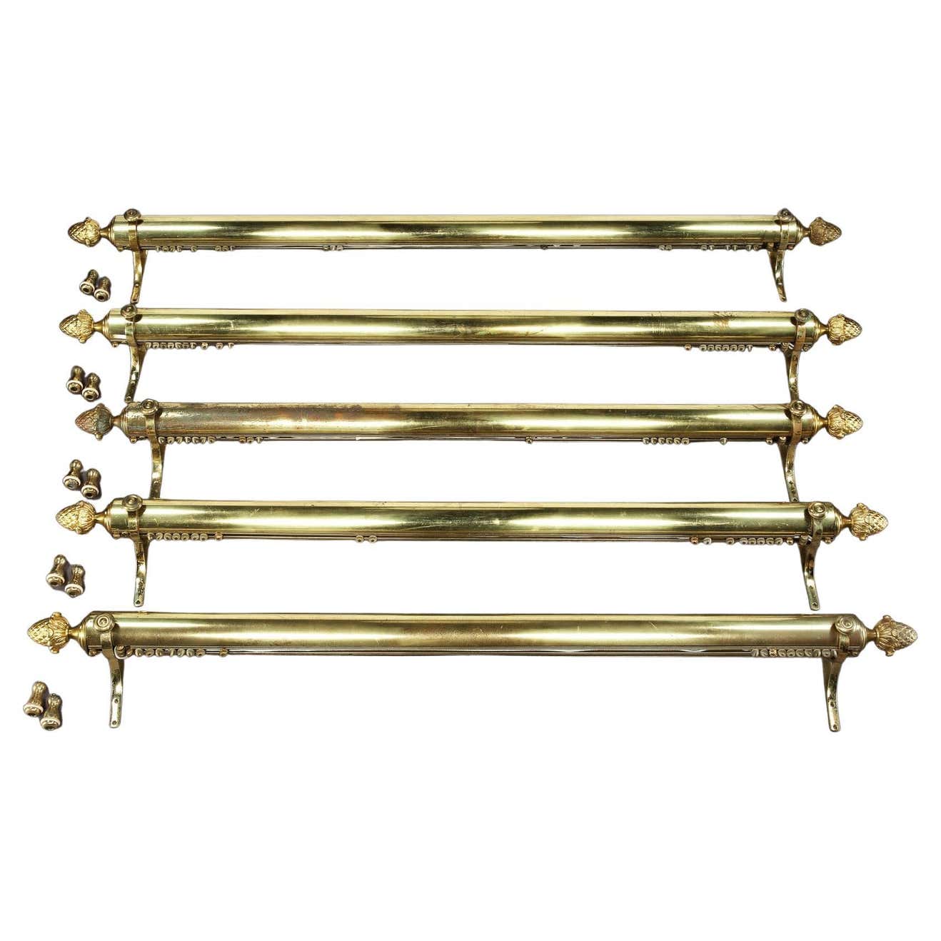 Set of Five Brass Curtain Rails Removed from Downing Street at 1stDibs Set of Five Brass Curtain Rails Removed from Downing Street at 1stDibs