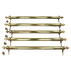 Vintage Set of Five Brass Curtain Rails Removed from Downing Street