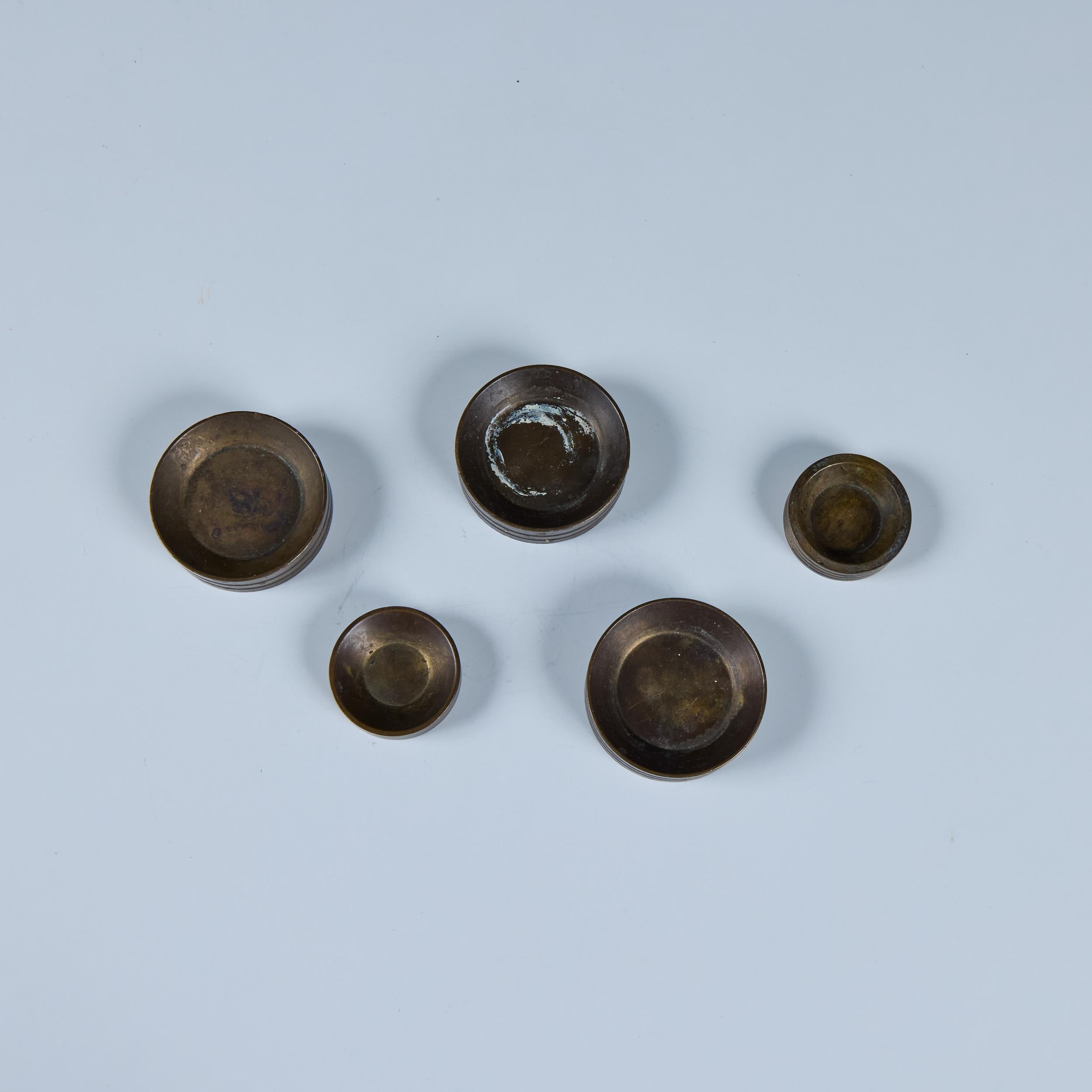 American Set of Five Bronze Weights For Sale
