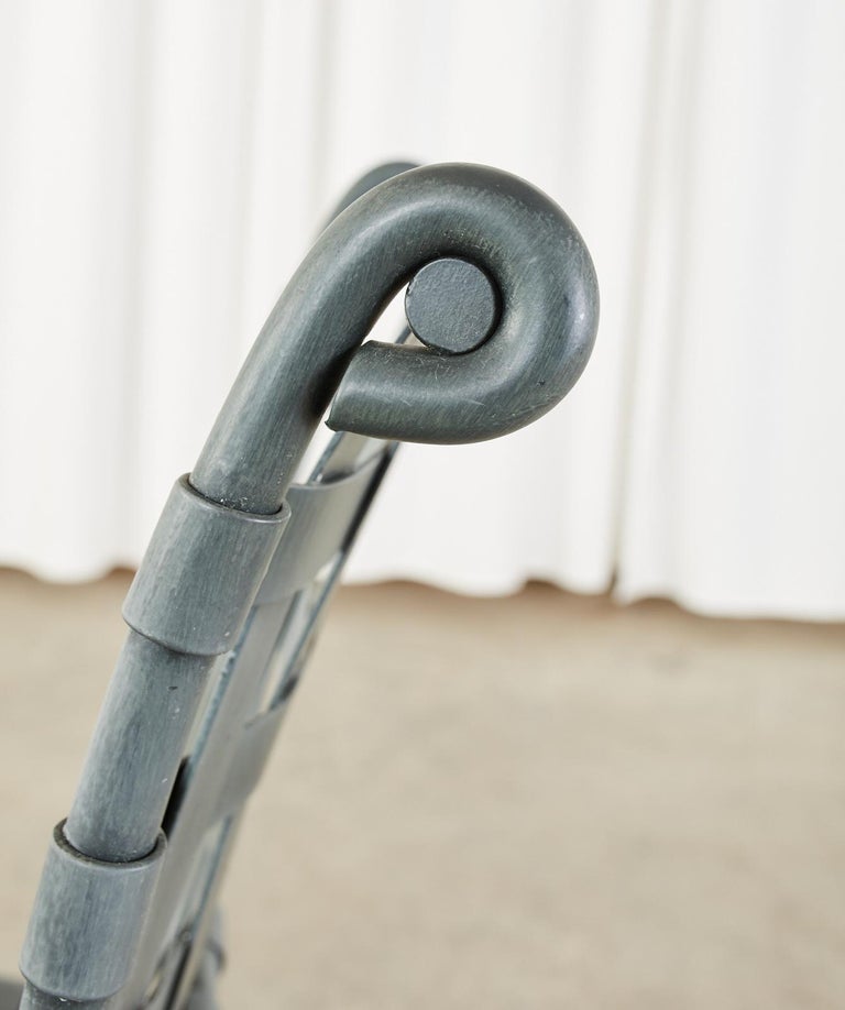 Set of Five Brown Jordan Florentine Aluminum Counter Barstools at