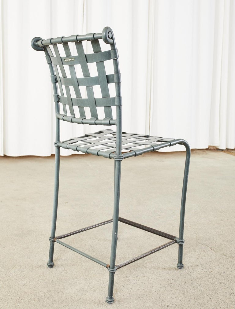 Set of Five Brown Jordan Florentine Aluminum Counter Barstools at